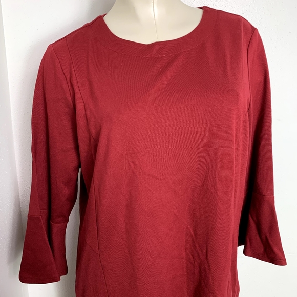 J.Jill Ponte Knit Multiseamed Dress cranberry XLP - Picture 6 of 6